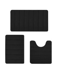 Alfombrillas de Baño RUN HELIX 3 Piezas Espuma Memoria Negro