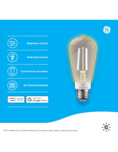 Bombilla LED Inteligente Cync ST19 Edison 6W Blanco Suave Paquete 2 2