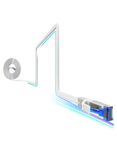 Cable Ethernet Cat 8 15.24m 40Gbps Blanco Ultra Delgado