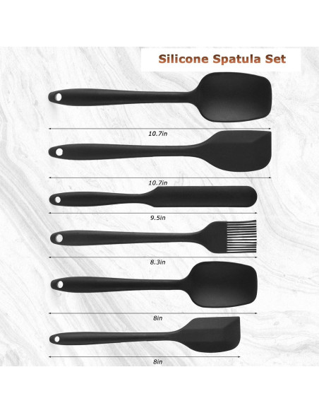 Conjunto de Espátulas de Silicona HANSGO 6PCS Grado Alimenticio Conjunto de Espátulas de Silicona HANSGO 6PCS Grado Alimenticio