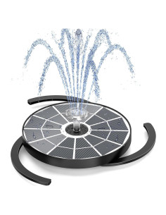 Fuente de Agua Solar AISITIN 3.7W con Soporte y Boquillas
