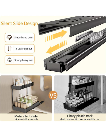 Organizador Bajo Fregadero Creahaus 2 Niveles 2 Pack Metal