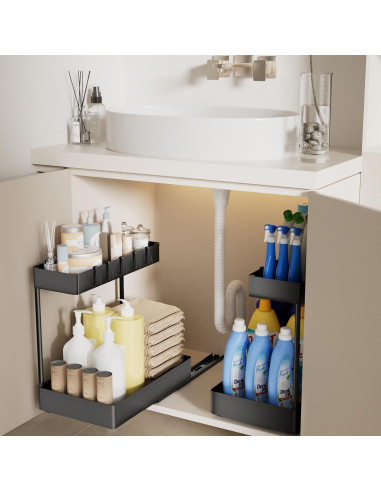 Organizador Bajo Fregadero Creahaus 2 Niveles 2 Pack Metal