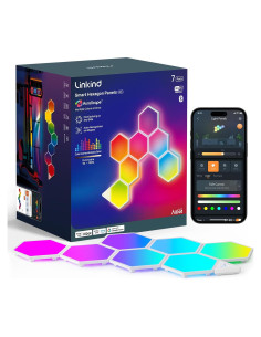 Paneles de Luz LED Hexagonales Linkind RGB 7 Piezas