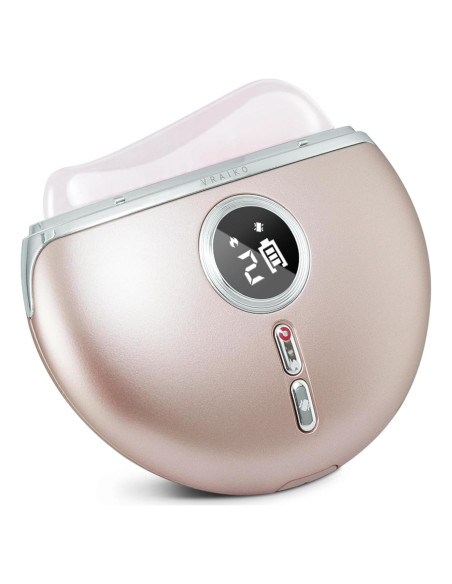 Gua Sha Eléctrico AlpenGlow Cuarzo Rosa con Calor y Vibración