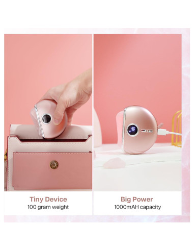 Gua Sha Eléctrico AlpenGlow Cuarzo Rosa con Calor y Vibración