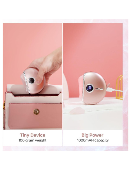 Gua Sha Eléctrico AlpenGlow Cuarzo Rosa con Calor y Vibración