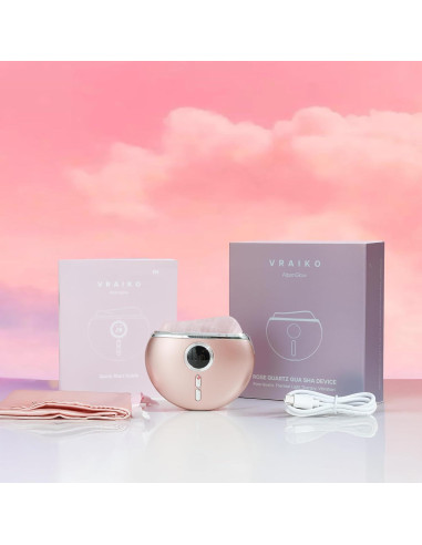 Gua Sha Eléctrico AlpenGlow Cuarzo Rosa con Calor y Vibración