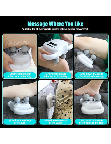 Pistola de Masaje SUPBAND HY-ST2024, 4 Cabezas, Alivio Muscular