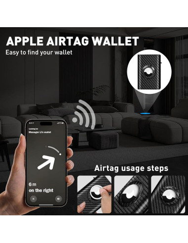 Billetera Minimalista para Hombres Ridge Carbono RFID 1-7 Tarjetas