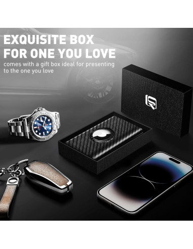 Billetera Minimalista para Hombres Ridge Carbono RFID 1-7 Tarjetas