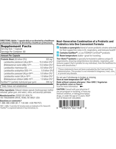 Klaire Labs SFI Health Probioticos y Prebioticos 60 Caps
