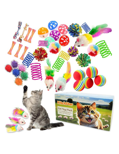 Juguetes para Gatos KITCHSTAR 46 Piezas Diversión Interior