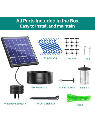 Sistema de Riego por Goteo Solar Biling 3W y Bomba 3.5W