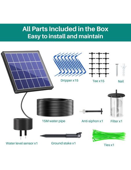 Sistema de Riego por Goteo Solar Biling 3W y Bomba 3.5W