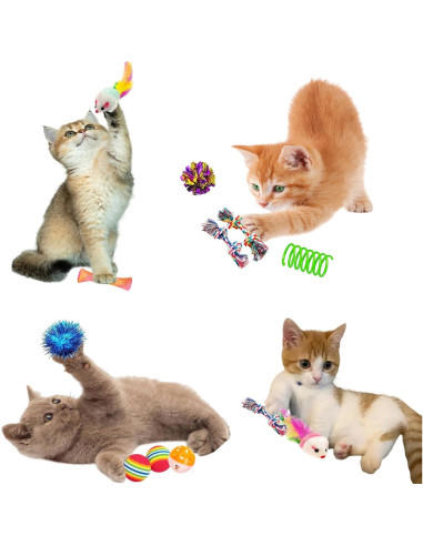 Juguetes para Gatos KITCHSTAR 46 Piezas Diversión Interior