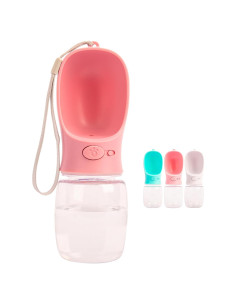 Botella de Agua Portátil para Perros VehiGo 350 ml Rosa