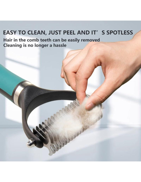 Cepillo Deshedding 2 en 1 KUDCUOM para Perros y Gatos Naranja