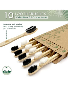 Cepillos de Dientes de Bambú Palm Naki - Paquete de 10 Unidades 2