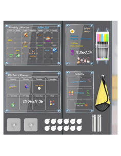 Calendario Magnético MIKEDE para Refrigerador 4 en 1 Acrílico