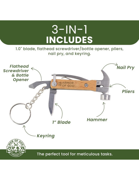 Llave de Multiherramienta 5-en-1 Logos Trading Post - Herramienta Cristiana