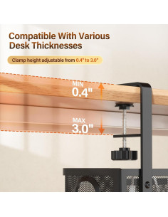 Caja de Gestión de Cables Cinati 40.64 cm para Escritorio Negro 2