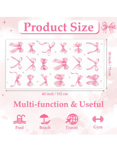 Toalla de Playa R HORSE Rosa con Lazo 76.2 x 152.4 cm Microfibra 2