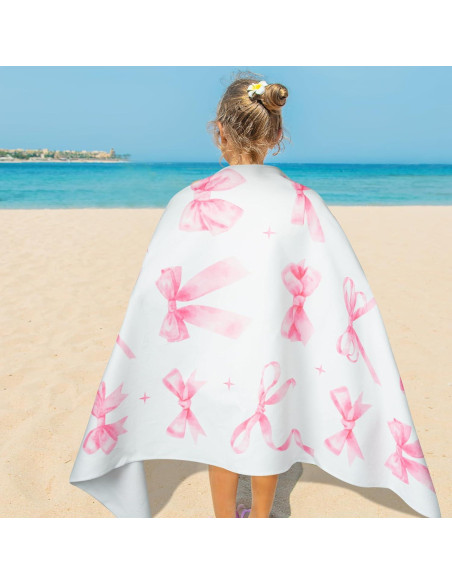 Toalla de Playa R HORSE Rosa con Lazo 76.2 x 152.4 cm Microfibra