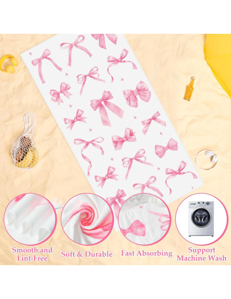 Toalla de Playa R HORSE Rosa con Lazo 76.2 x 152.4 cm Microfibra