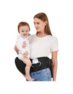 Portabebés Ergonómico Ajustable con Bolsillos - Negro