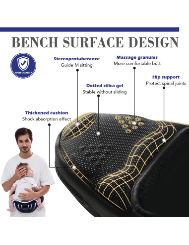 Portabebés Ergonómico Ajustable con Bolsillos - Negro