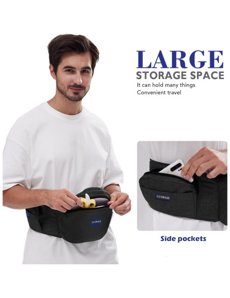 Portabebés Ergonómico Ajustable con Bolsillos - Negro
