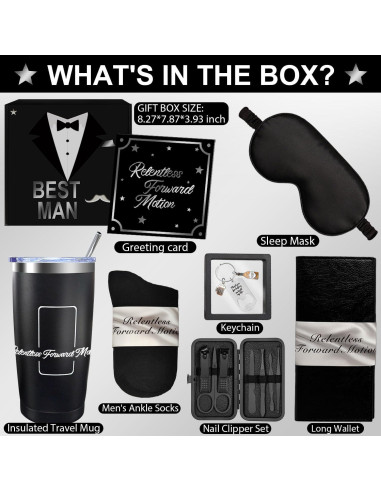 Caja de Regalo para Hombres LYHOME - Cumpleaños, 20oz, Negro