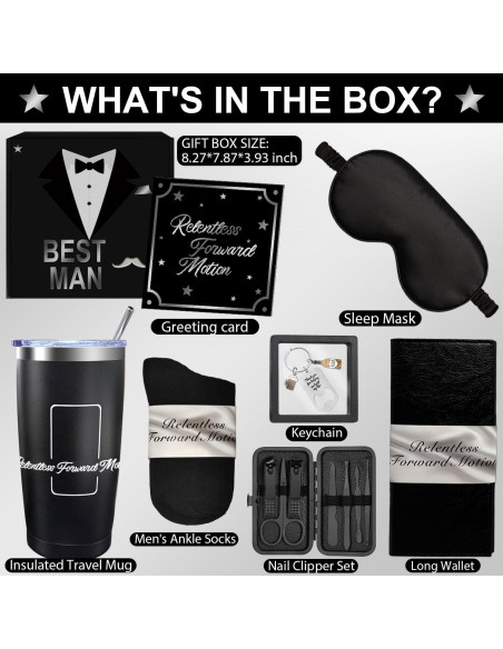 Caja de Regalo para Hombres LYHOME - Cumpleaños, 20oz, Negro