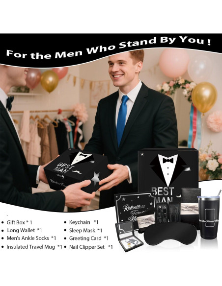 Caja de Regalo para Hombres LYHOME - Cumpleaños, 20oz, Negro