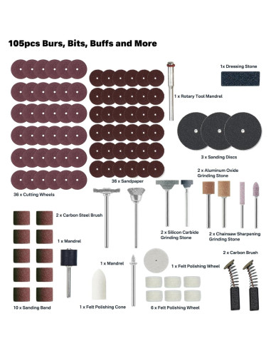 Amoladora Rotativa 780W CTISMICE con Eje Flexible y 105 Accesorios