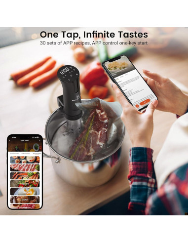 Máquina Sous Vide BLITZHOME 1100W Control WiFi 15L Acero Inoxidable