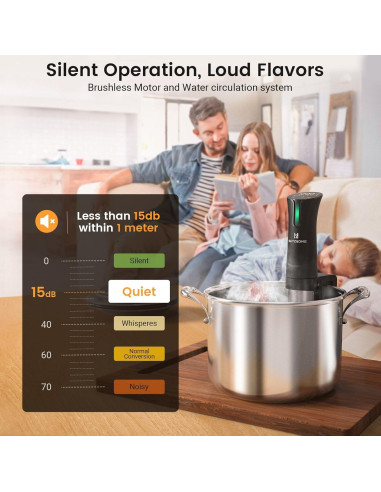 Máquina Sous Vide BLITZHOME 1100W Control WiFi 15L Acero Inoxidable