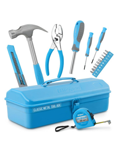 Juego de Herramientas Hi-Spec 17 Piezas para Niños en Caja Metal