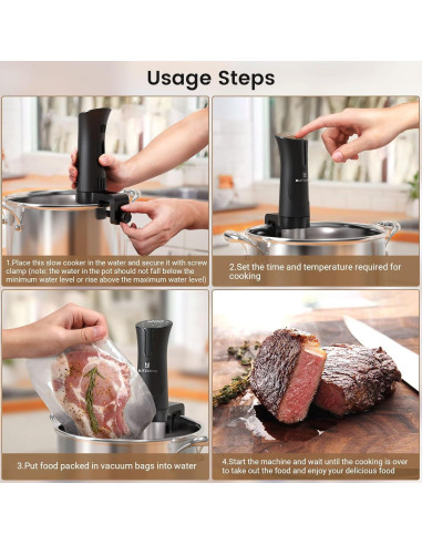 Máquina Sous Vide BLITZHOME 1100W Control WiFi 15L Acero Inoxidable