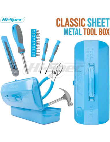 Juego de Herramientas Hi-Spec 17 Piezas para Niños en Caja Metal