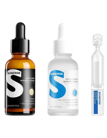 Set de 3 Esencias Skinerse - Sueros Antiarrugas y Calmantes