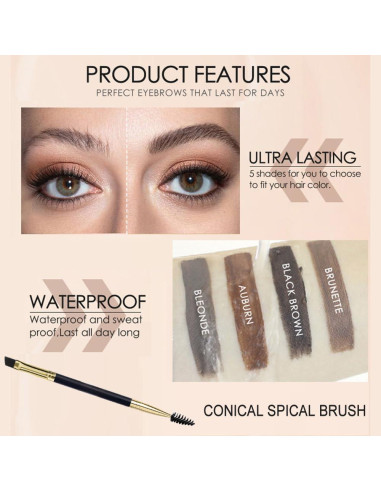 Gel para Cejas Caunmy 5g Marrón Negro Impermeable 72h