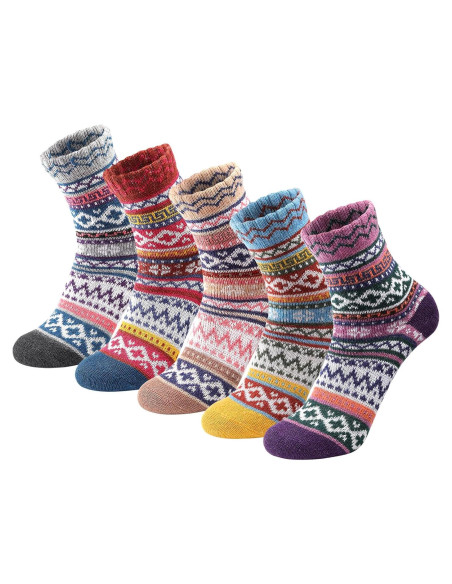5 Pares de Calcetines de Lana para Mujeres - Cálidos y Acogedores