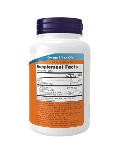 Suplemento de DHA 500 mg Now Foods, 90 geles entéricos