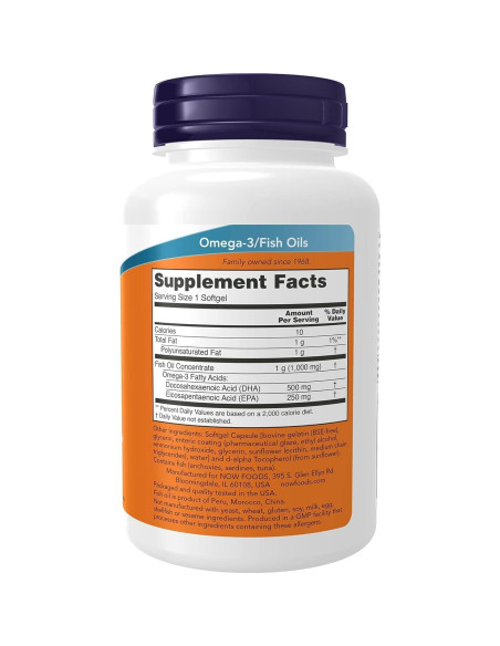 Suplemento de DHA 500 mg Now Foods, 90 geles entéricos