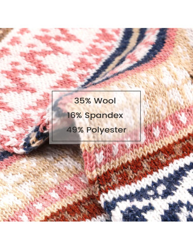 5 Pares de Calcetines de Lana para Mujeres - Cálidos y Acogedores