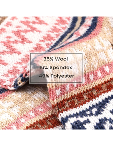 5 Pares de Calcetines de Lana para Mujeres - Cálidos y Acogedores