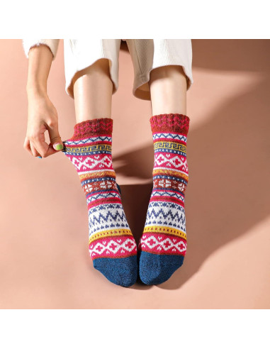 5 Pares de Calcetines de Lana para Mujeres - Cálidos y Acogedores