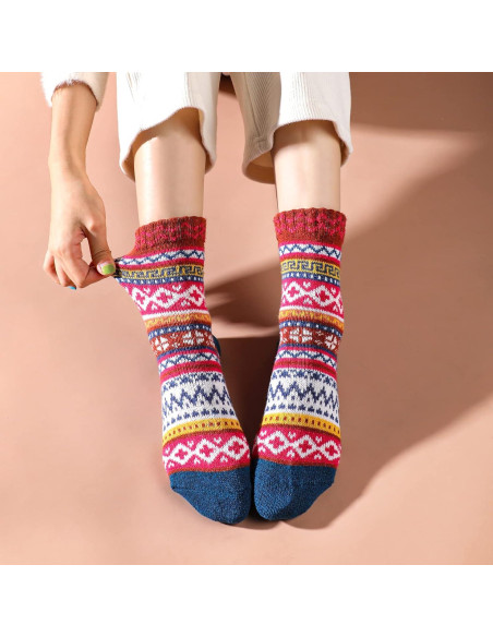 5 Pares de Calcetines de Lana para Mujeres - Cálidos y Acogedores